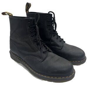 Dr Martens AW004 Black Leather Boots Mens 13 Smooth Lace Up Ankle 8 Eye Shoes